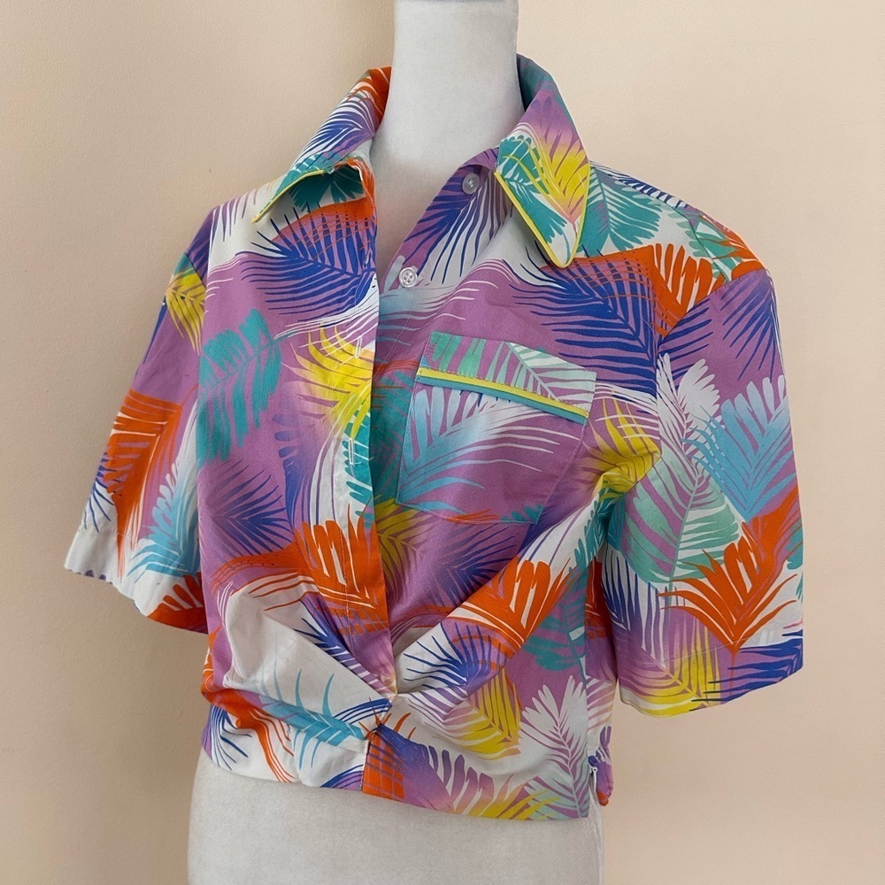 Le Superbe Extra Camp Shirt Women's Tropical Desert Palm Brights
